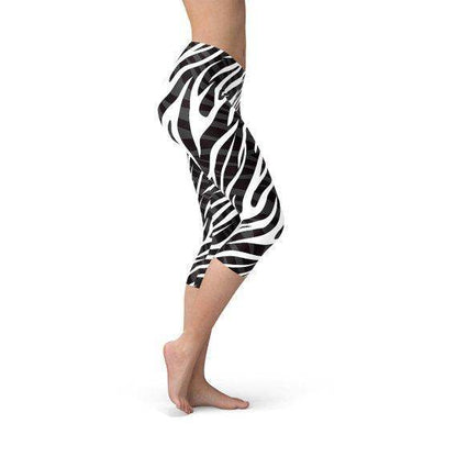 Womens Zebra Stripes Capri Leggings - Which Mark