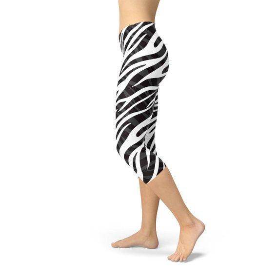 Womens Zebra Stripes Capri Leggings - Which Mark