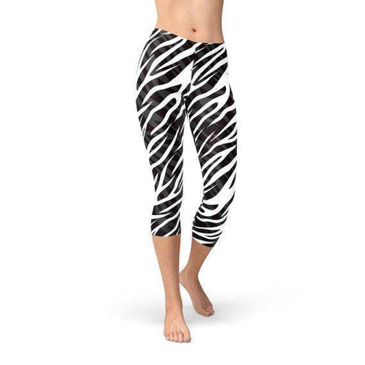 Womens Zebra Stripes Capri Leggings - Which Mark