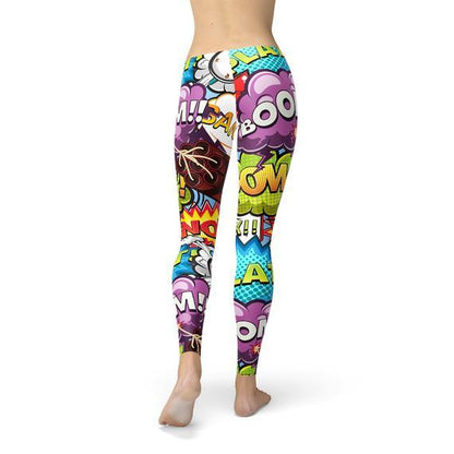 Comic Book Explosions Leggings - Which Mark