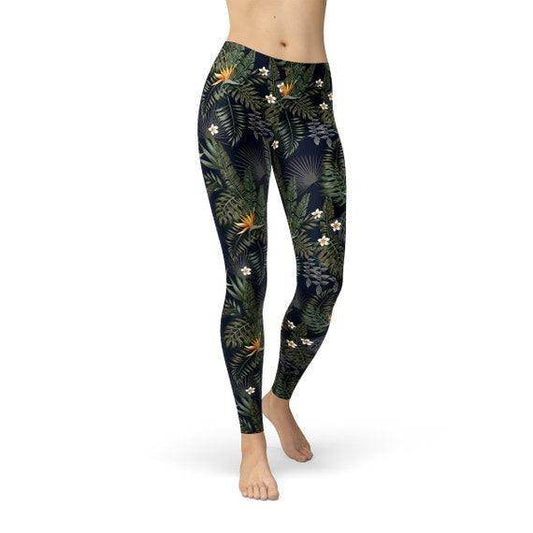 Womens Bird of Paradise Black Leggings - Which Mark