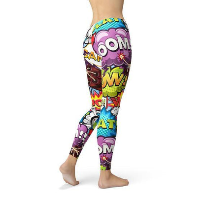 Comic Book Explosions Leggings - Which Mark