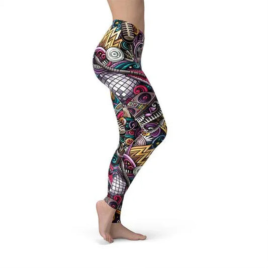 Womens Grunge Rock n Roll Leggings - Which Mark