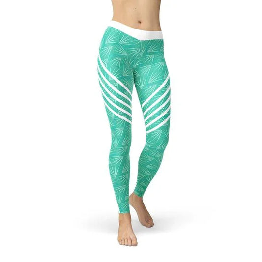 Turquoise Sports Leggings - Which Mark