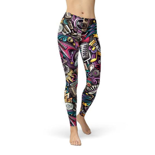 Womens Grunge Rock n Roll Leggings - Which Mark