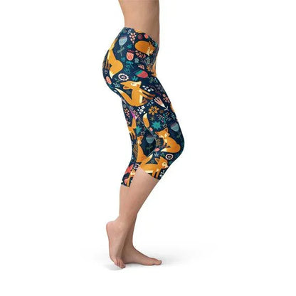 Womens Fox in the Meadows Capri Leggings - Which Mark