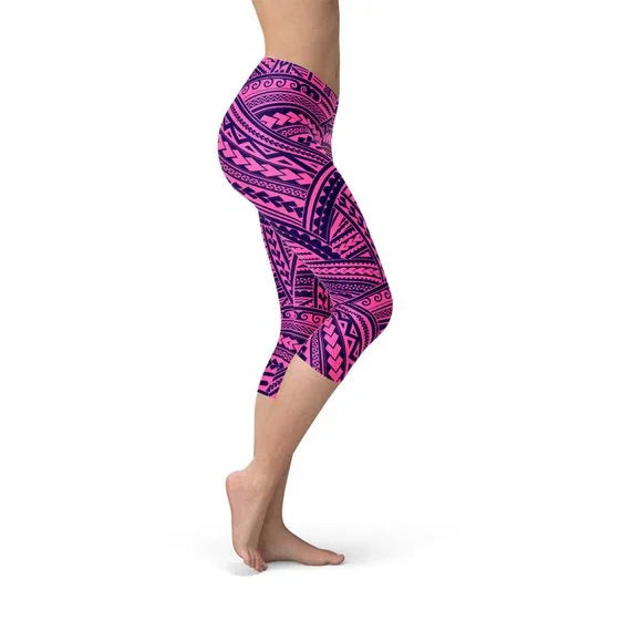 Purple Maori Capri Leggings - Which Mark