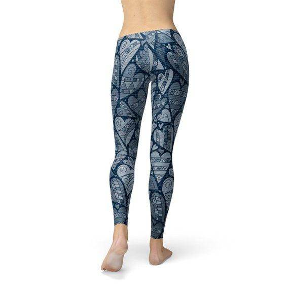 Blue Hearts on Heart Leggings - Which Mark