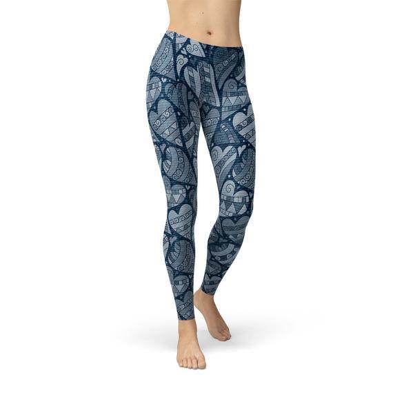 Blue Hearts on Heart Leggings - Which Mark