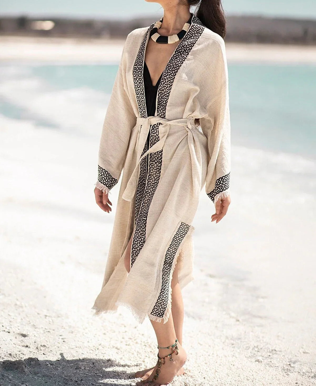 Sun Goddess Linen Kimono - Which Mark