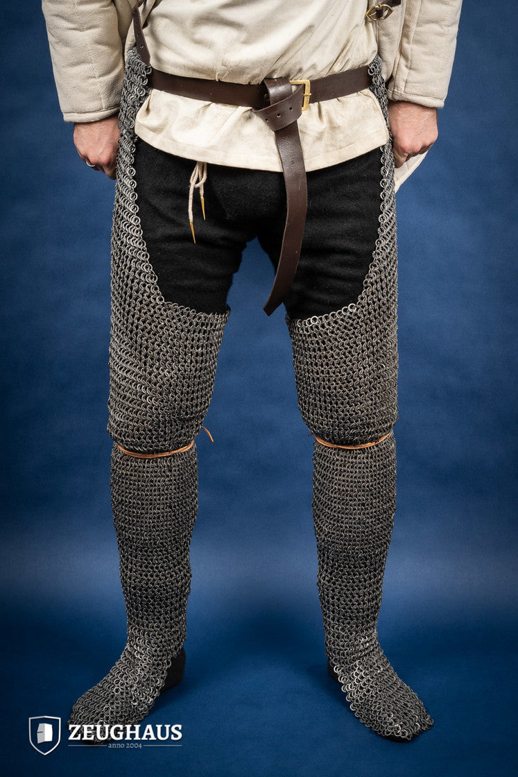 Chainmail Chausses Flatring Riveted 9mm Steel Oiled - Which Mark