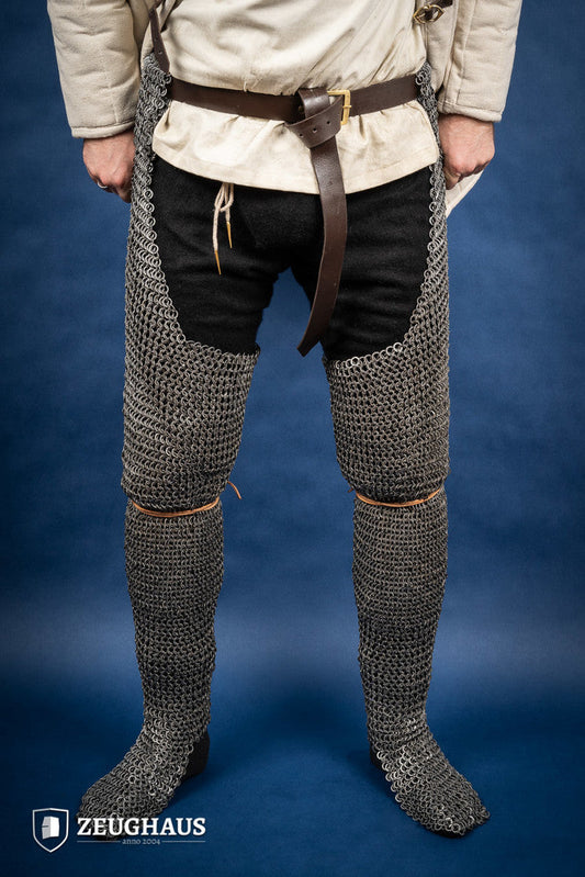 Chainmail Chausses Flatring Riveted 9mm Steel Oiled - Which Mark