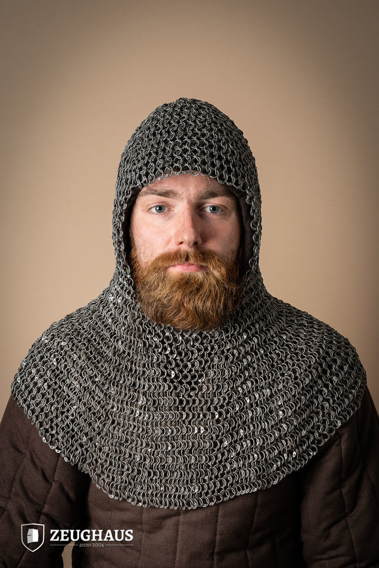 Chainmail Hood Roundring Riveted 10mm Steel Oiled - Which Mark