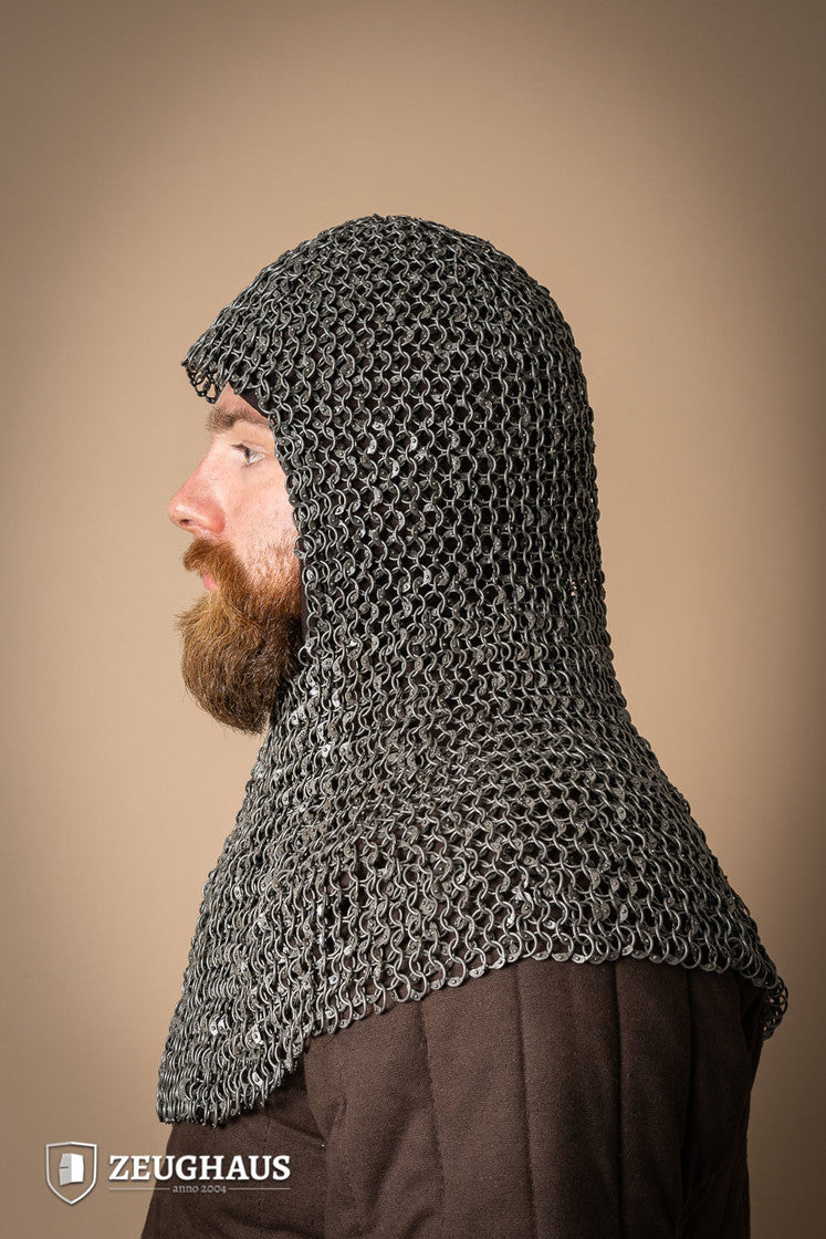 Chainmail Hood Roundring Riveted 10mm Steel Oiled - Which Mark