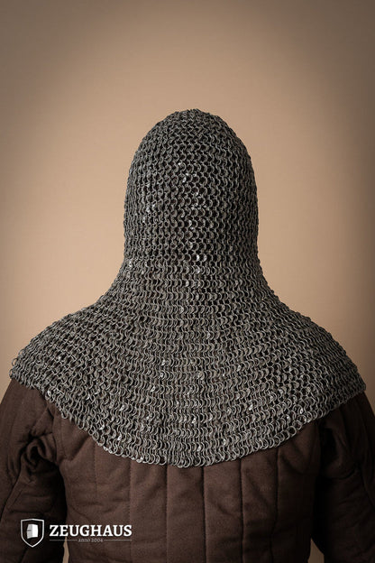 Chainmail Hood Roundring Riveted 10mm Steel Oiled - Which Mark