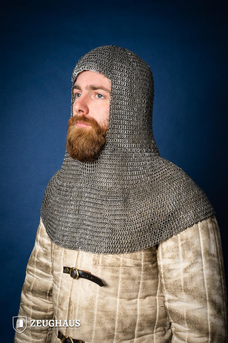 Chainmail Hood Flatring Riveted 6mm Steel Oiled - Which Mark