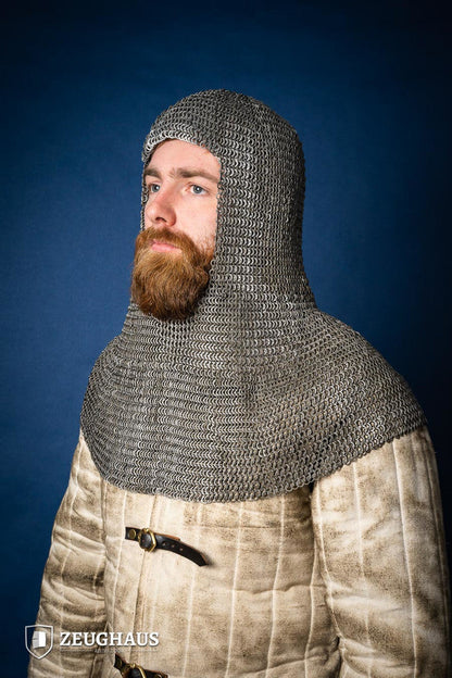 Chainmail Hood Flatring Riveted 6mm Steel Oiled - Which Mark