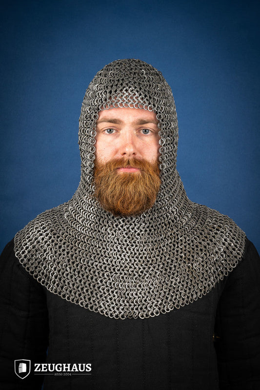 Chainmail Hood Flatring Wedge Riveted 9mm Steel Oiled - Which Mark