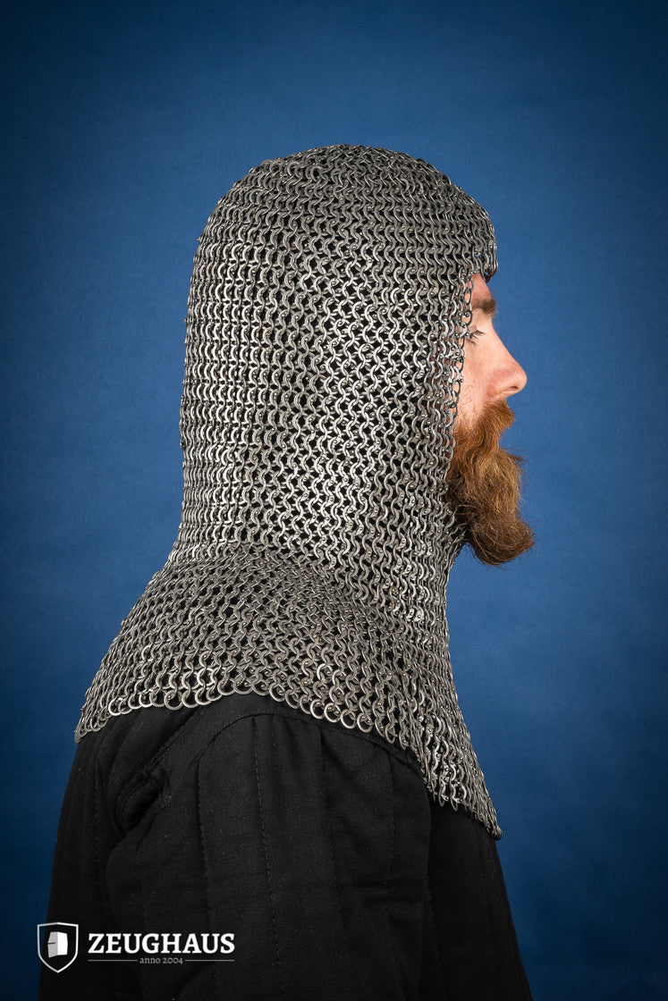 Chainmail Hood Flatring Wedge Riveted 9mm Steel Oiled - Which Mark