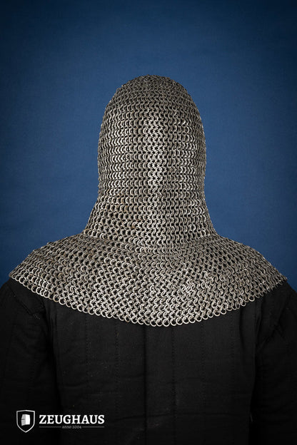 Chainmail Hood Flatring Wedge Riveted 9mm Steel Oiled - Which Mark