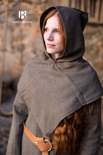 Skjoldehamn Cowl Knud Herringbone Olive/Grey - Which Mark