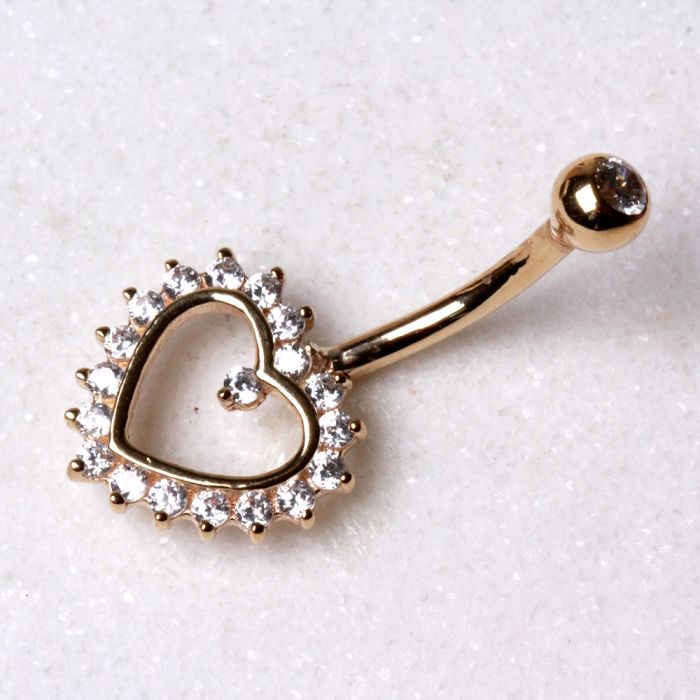 14Kt. Gold Navel Ring with Heart - Which Mark