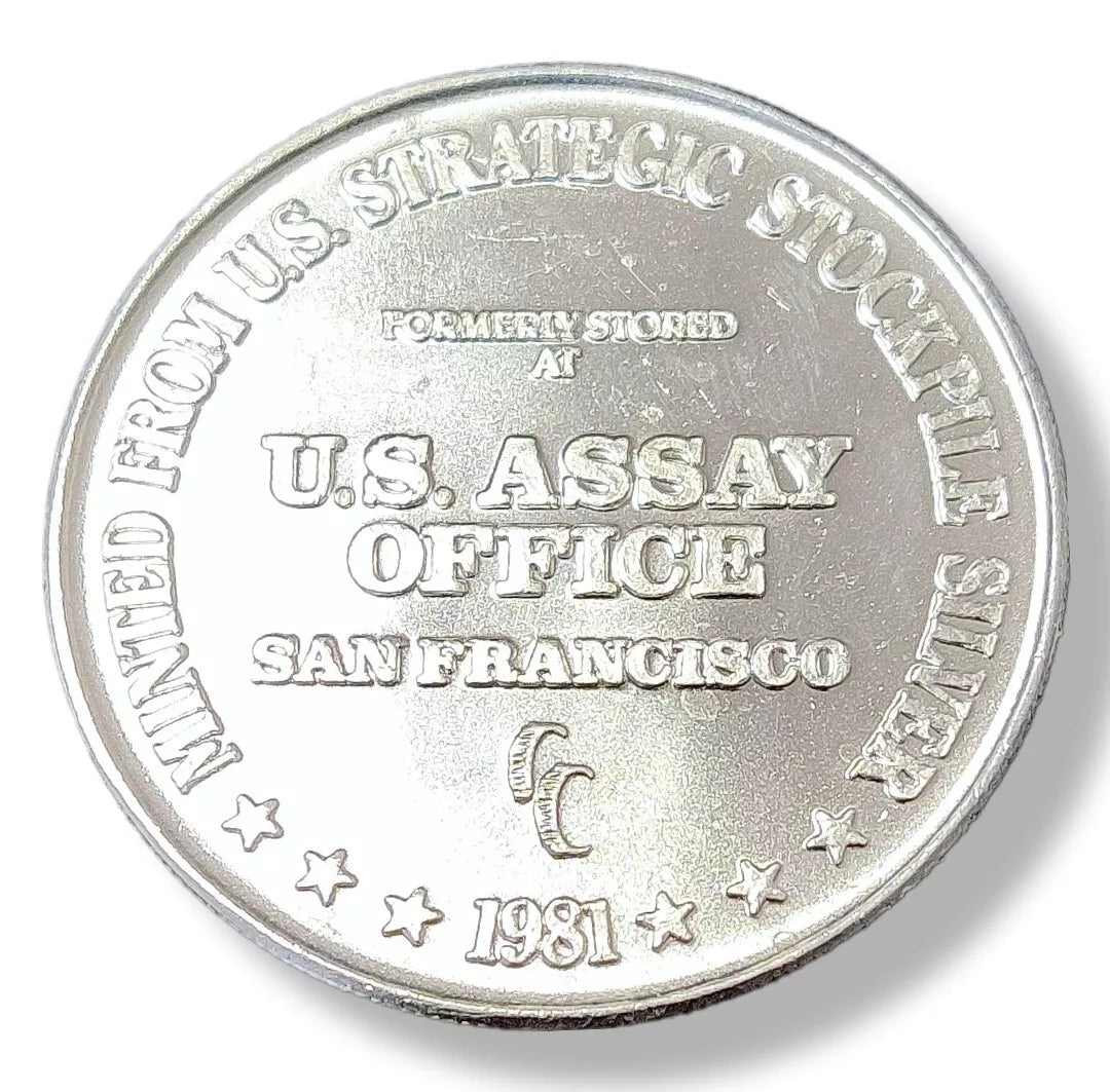 1 oz Silver ASSAY OFFICE SAN FRANCISCO Round CC Mint 1981 US - Which Mark
