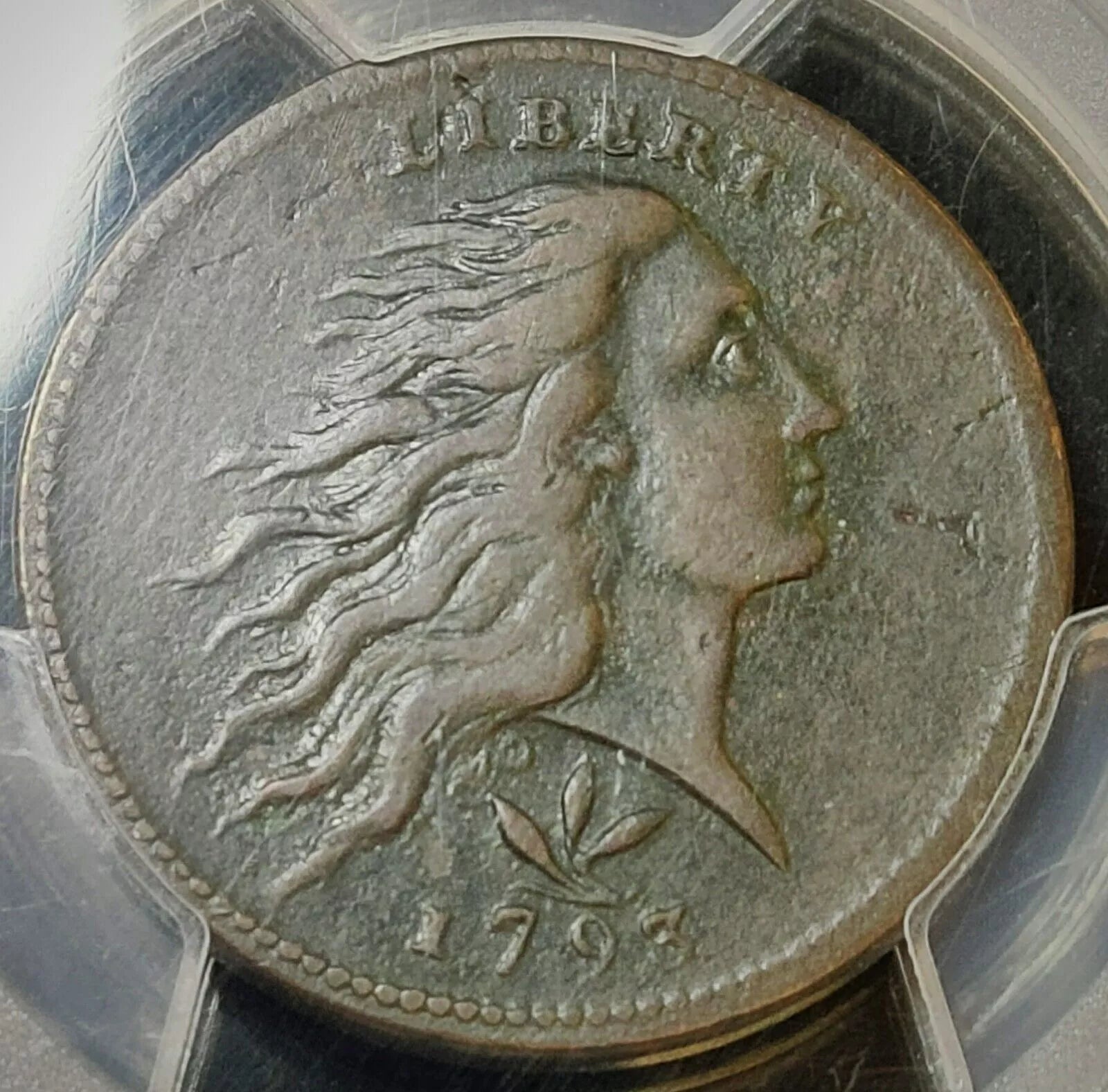XF DETAILS 1793 Flowing Hair Large Cent Wreath S-6 Vine & Bars Edge - Which Mark