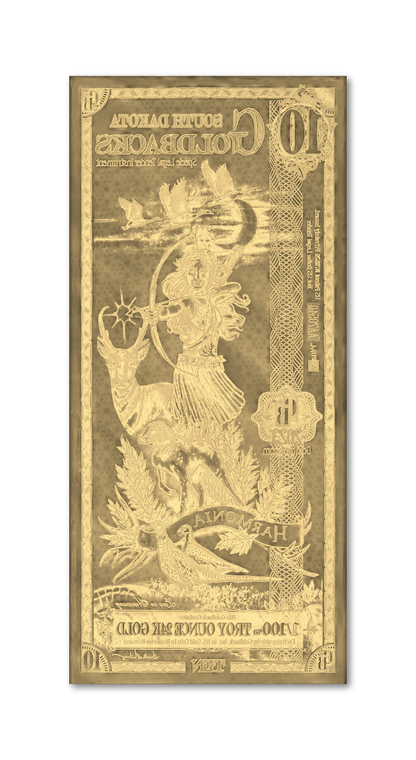 SOUTH DAKOTA Goldback 10 Note Aurum (5 Pack) - 24k Gold Bills Random - Which Mark