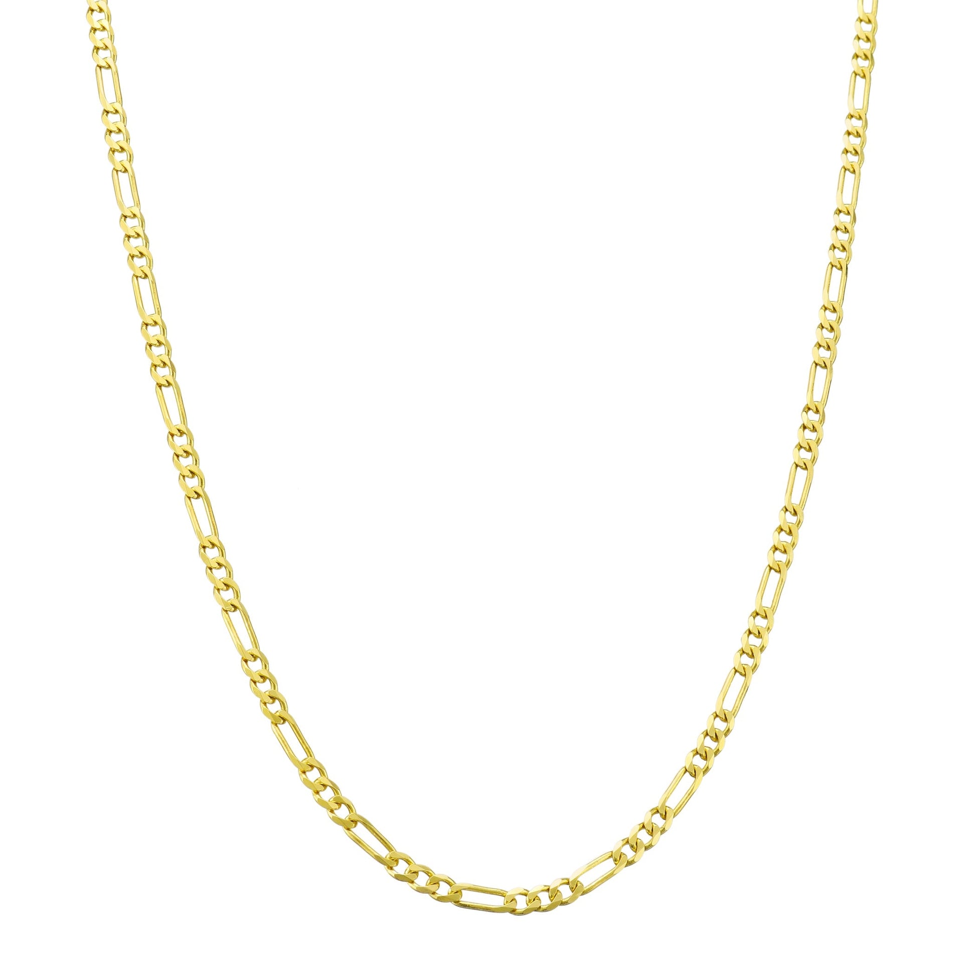 14k Gold Thin Baby Figaro Chain Necklace - Which Mark