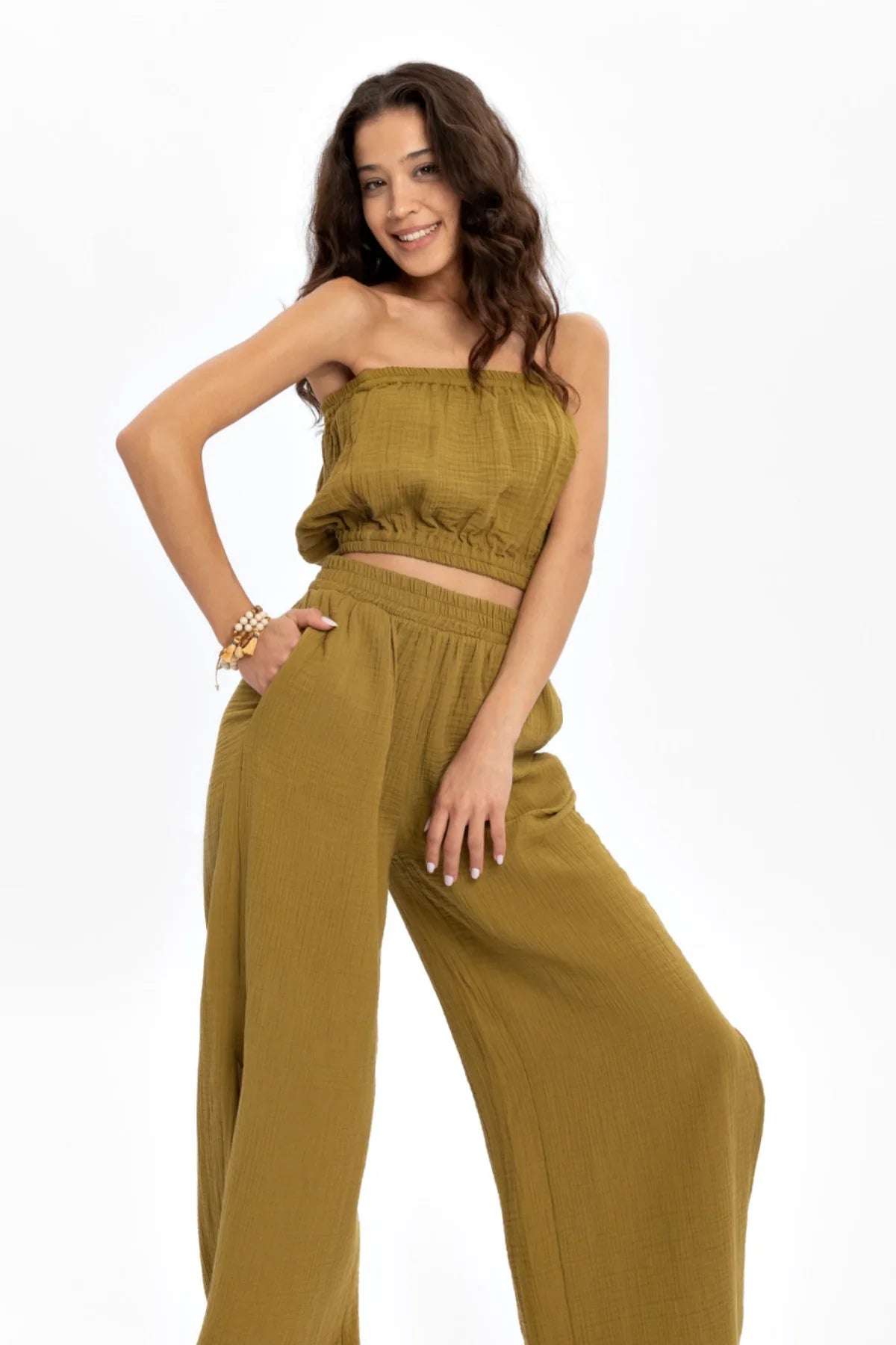 Pure Cotton Strapless Crop Top - Which Mark