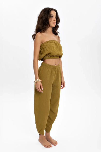 Pure Cotton Strapless Crop Top - Which Mark
