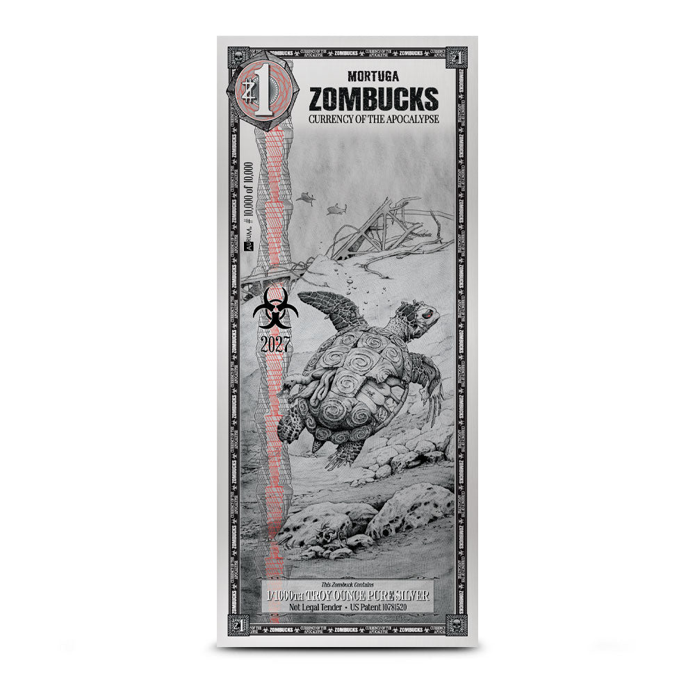 2026 Zombucks Mortuga 1/1000 oz Silver Note - Which Mark