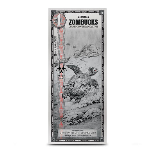 2026 Zombucks Mortuga 1/1000 oz Silver Note - Which Mark